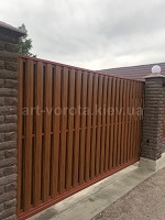 ворота откатные штакетник